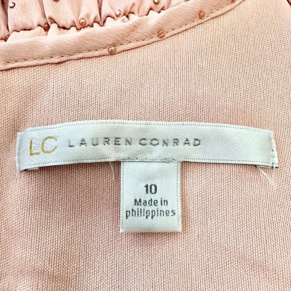 Lauren Conrad LC Women’s Dress Soft Pink Size 10 Sleeveless Adustable Studded - Picture 3 of 6